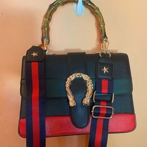 New BAMBOO GUCCI STYLE PURSE W CROSSBODY STRAP